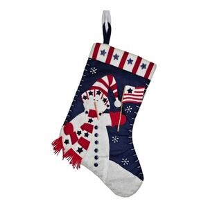 St. Nicholas Square Red, White, and Blue Patriot Stocking NEW